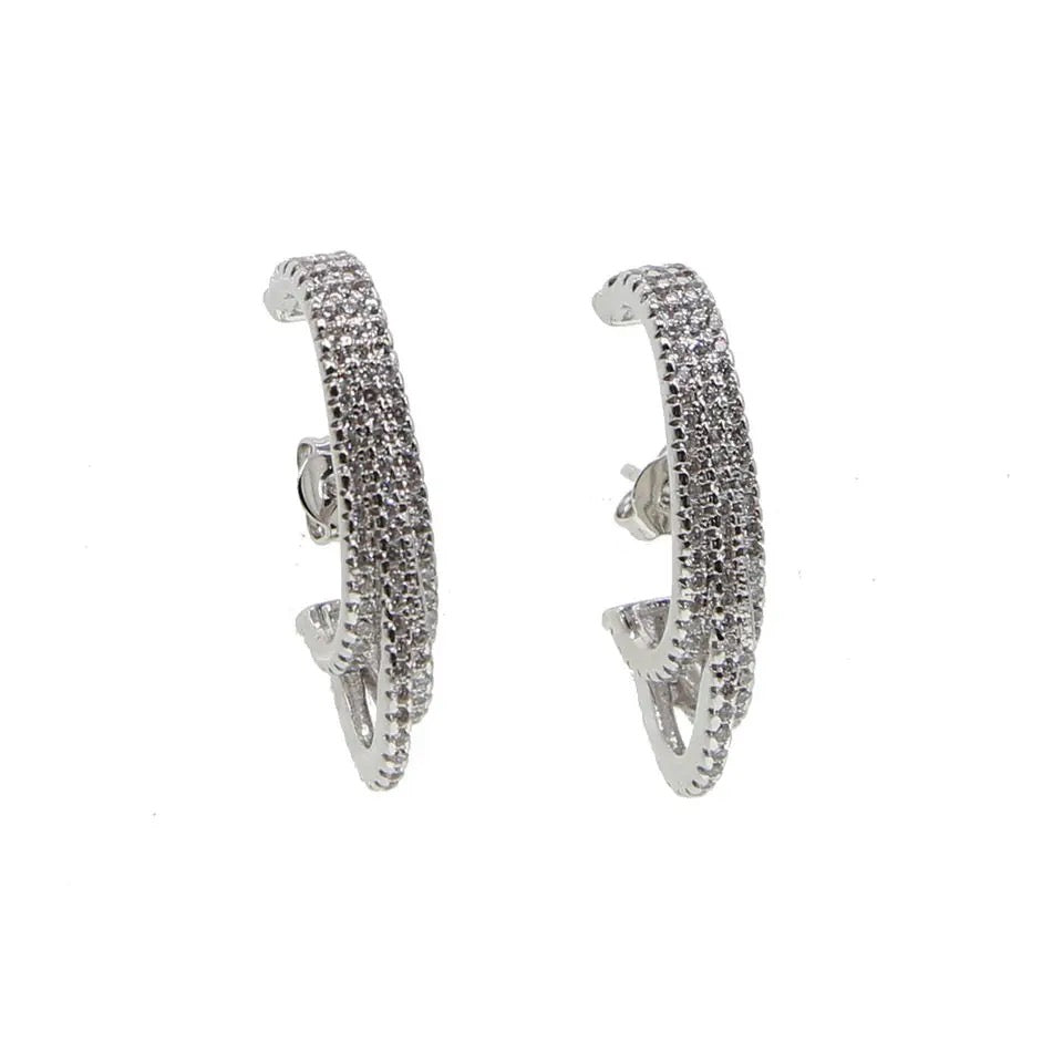 Micro pave cz top quality stud earring 2023 new design long stud top to botton cz