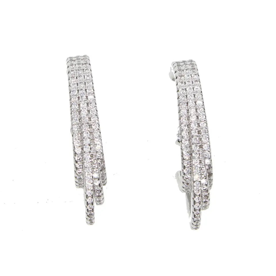 Micro pave cz top quality stud earring 2023 new design long stud top to botton cz