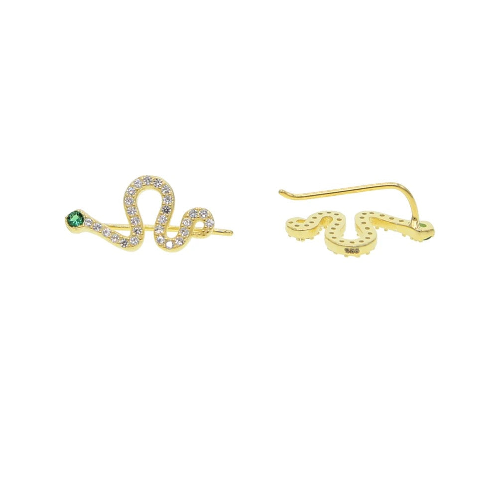 Animal earring vermeil small snake ear climber delicate