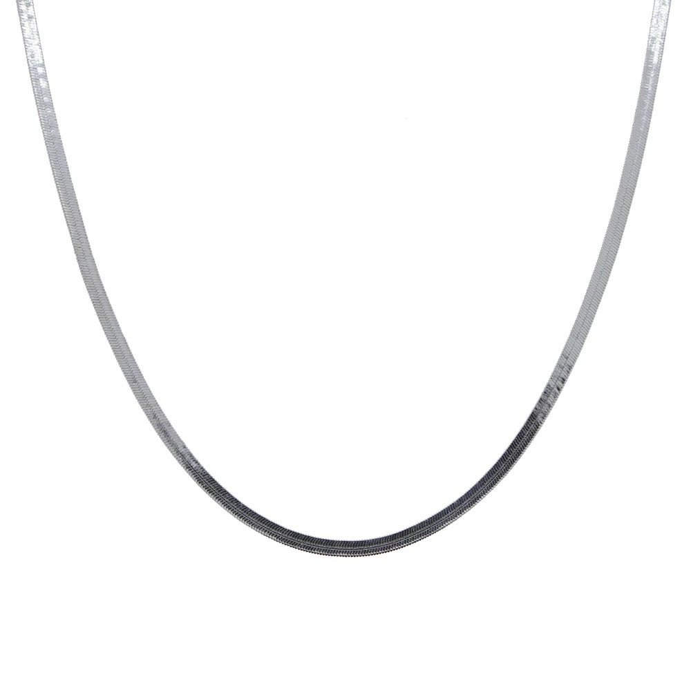 Snake bone herringbone chain necklace