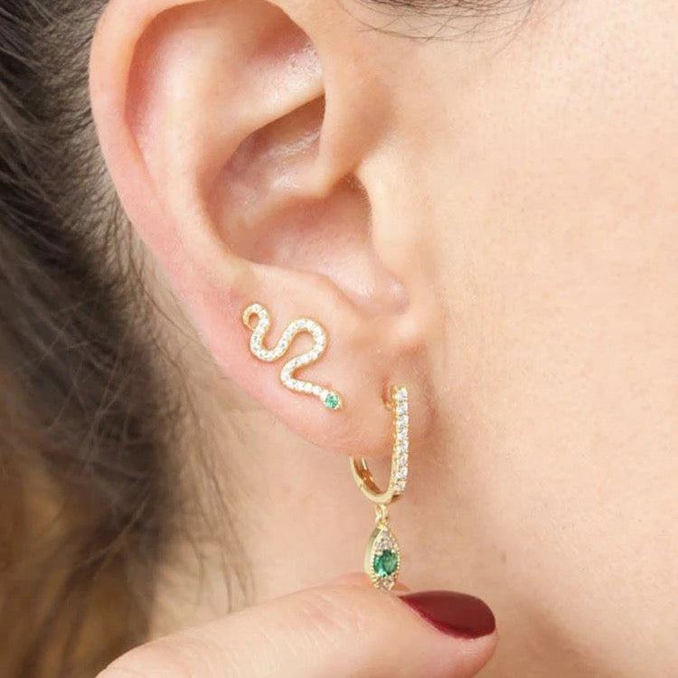 Animal earring vermeil small snake ear climber delicate