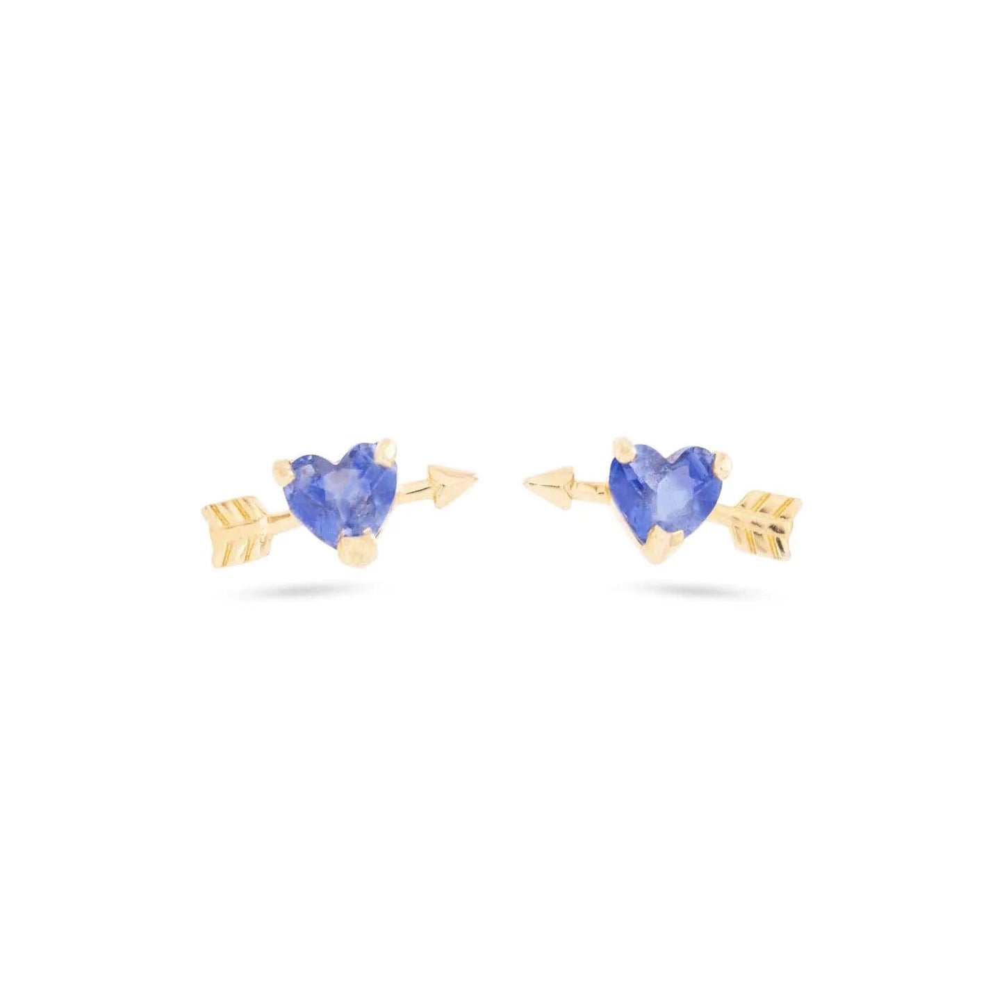 Tiny stud multi piercing blue heart arrow earring