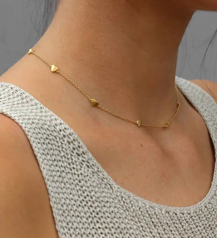 Charm  heart choker necklace