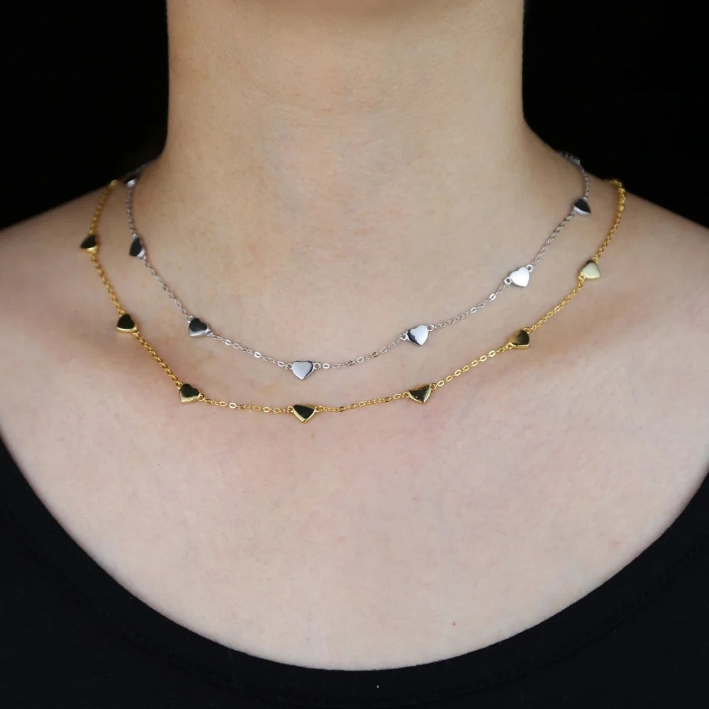 Charm  heart choker necklace