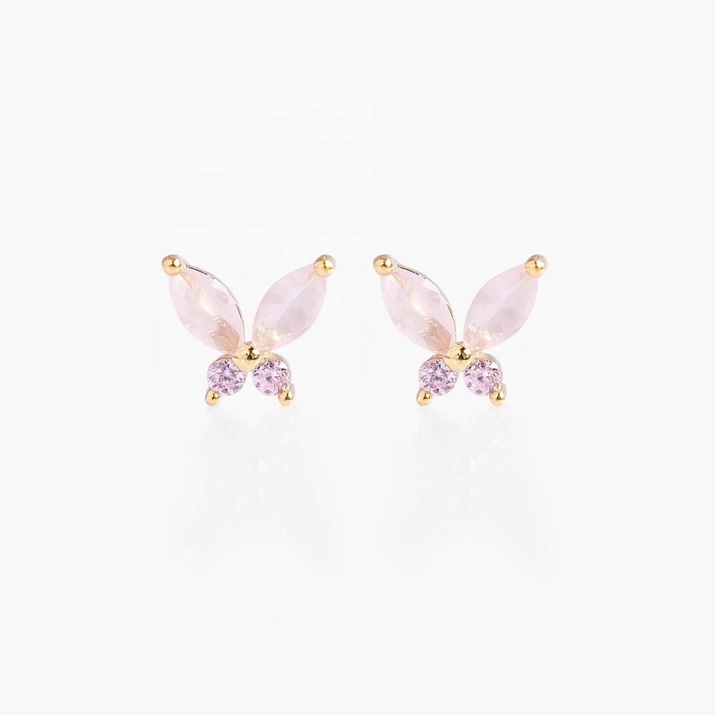 Butterfly bling cz cute mini stud earring